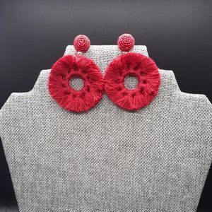 New! Handmade Merlot Wine Beaded Tassel Earrings